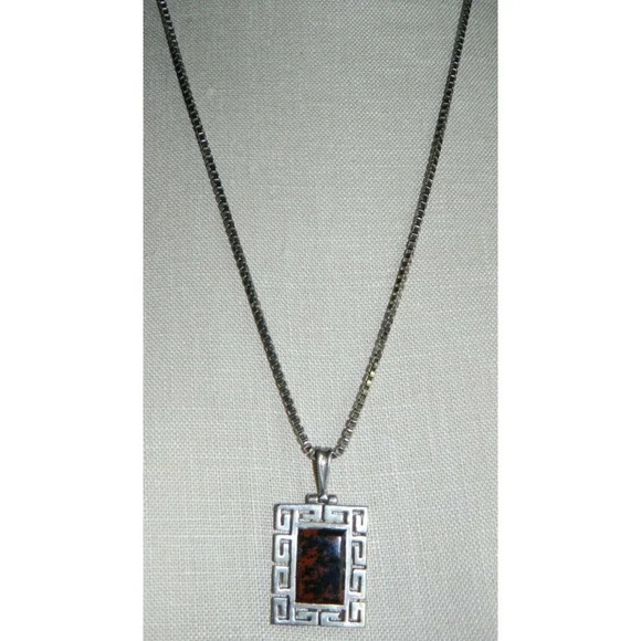 TAXCO TM-181 Mexico 950 Silver Red Jasper Pendant - Picture 1 of 7